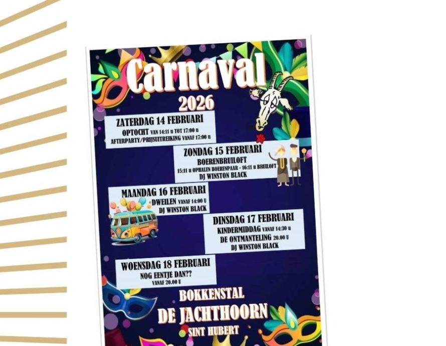 CV De Bokken: Programma Carnaval 2026!