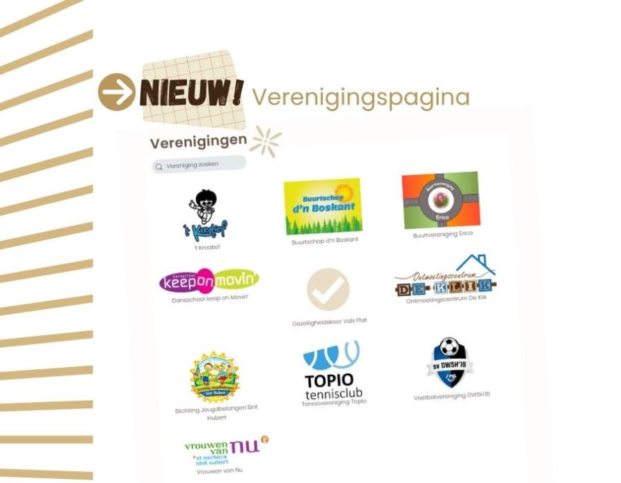 NIEUW! Verenigingspagina