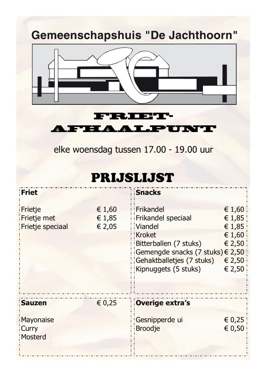 prijslijst frietafhaalpunt