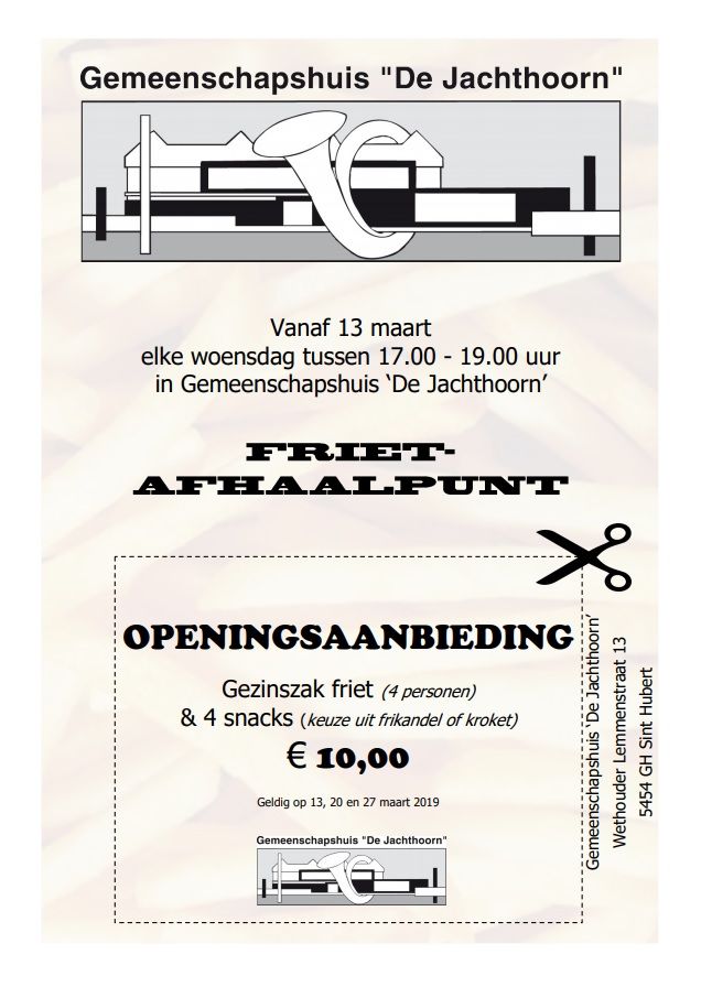 friet afhaalpunt in gemeenschapshuis de jachthoorn