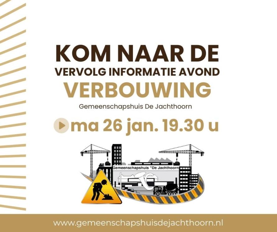 Kom naar de vervolgavond over de Verbouwing