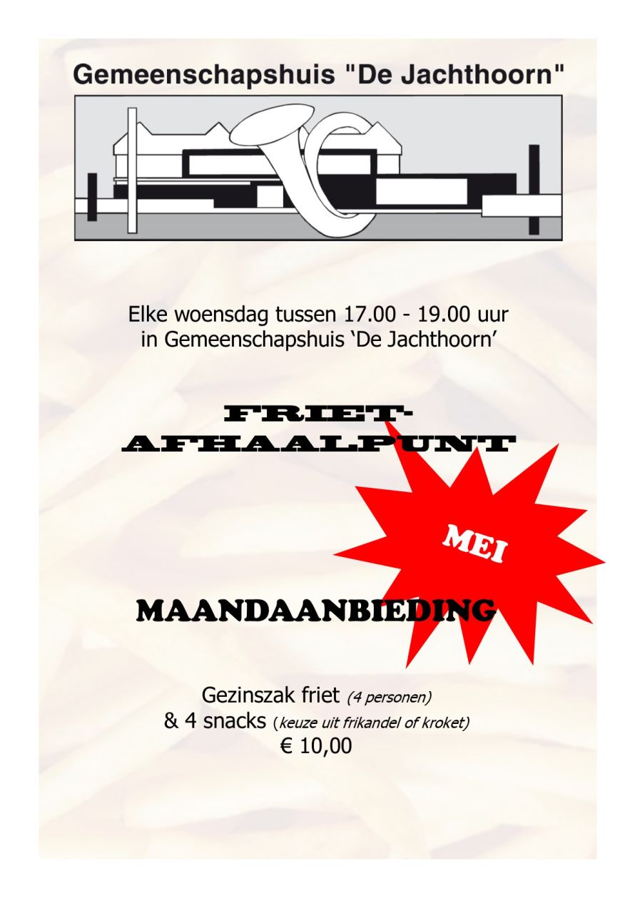 friet afhaalpunt maandaanbieding mei